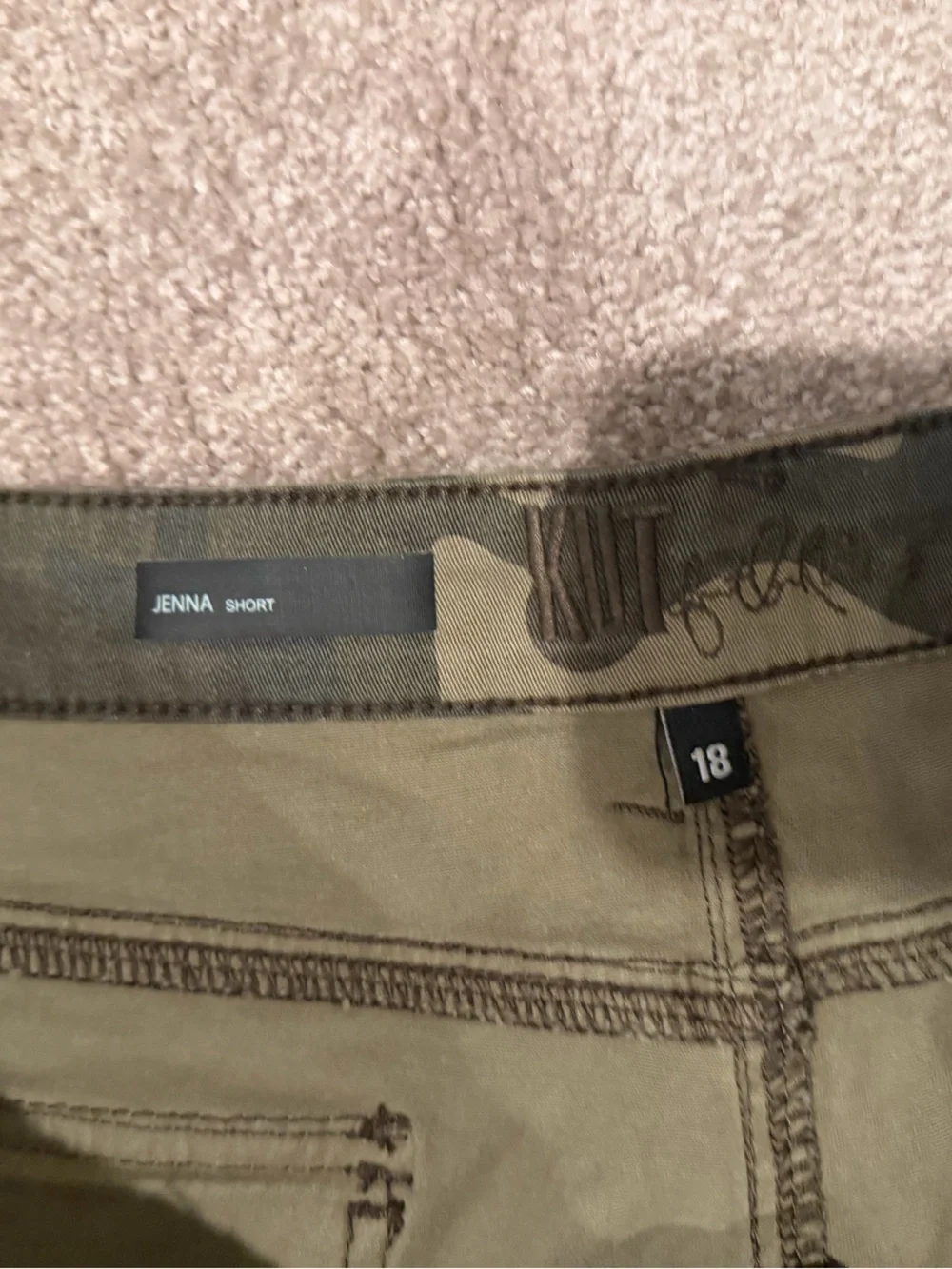 KUT from the Kloth Jenna Camo Utility Shorts 18 Stretch Cutoff Frayed High Rise